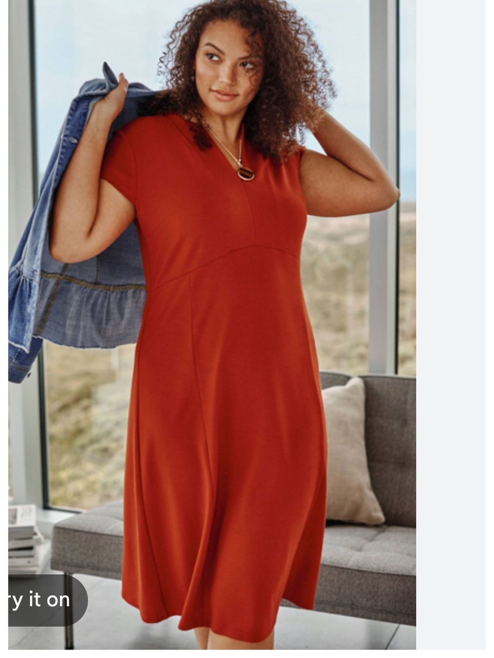 J. Jill Dark Orange Knit Dress
